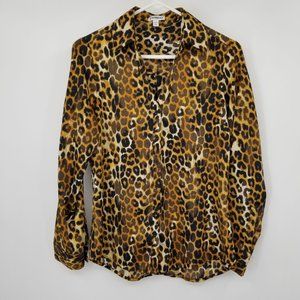 Express Long Sleeved Women's Collared Button Front Blouse Shirt Size Small